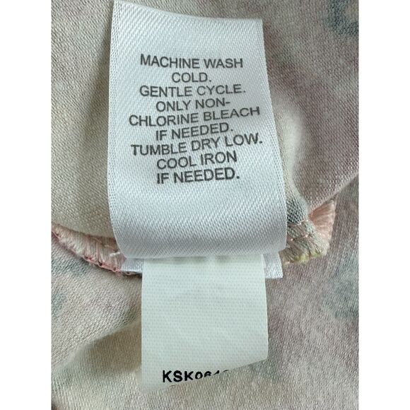 J Jill Pull On Skirt Cotton Modal Pink Green Floral Print Women's S Small - Picture 6 of 11